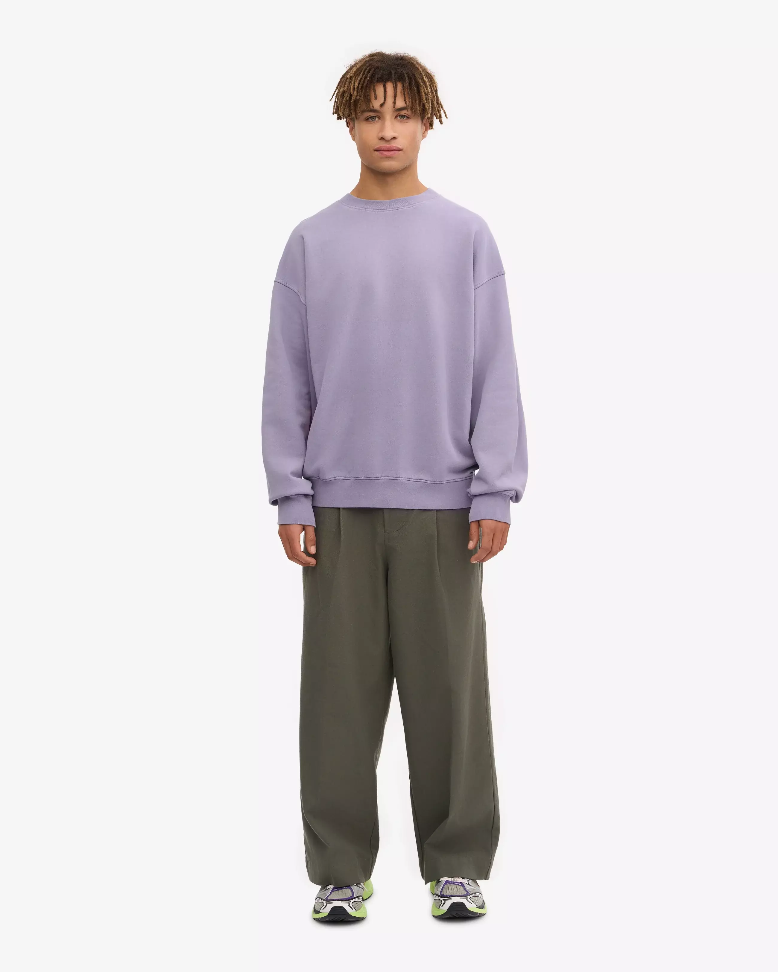 Colorful Standard Purple Jade Oversized Organic Crew Pullover Herren lila